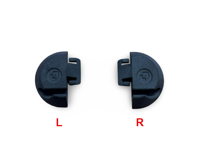 Endkappe Zurrschiene / Airlineschiene mit Keder, schwarz, Links oder Rechts