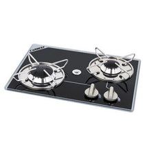 Laden Sie das Bild in den Galerie-Viewer, Einbau-Gaskochfeld 2-flammig - Brenner nebeneinander aus hochwertigem Sicherheitsglas