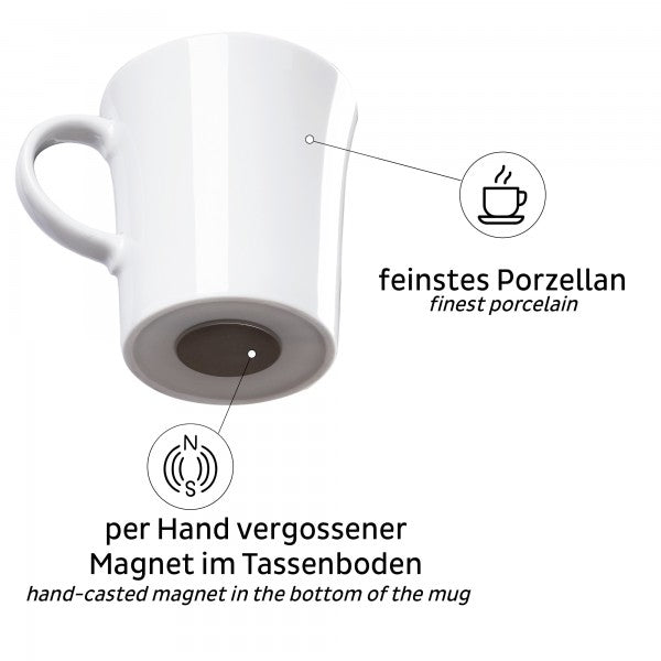 Silwy Tasses à anse magnétique en porcelaine