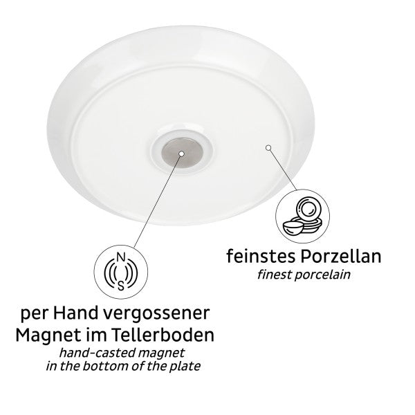 Assiette magnétique en porcelaine Silwy