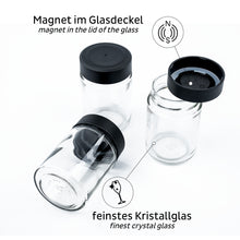 Laden Sie das Bild in den Galerie-Viewer, Feinkost-Magnetgläser BLACK &amp; CLASSY 192 ml