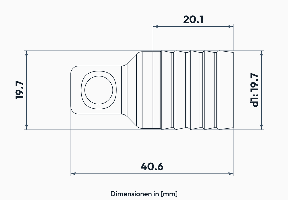 Verschlussstopfen 19.7 mm – Masszeichnung