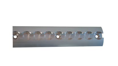 Rail Airlin en aluminium avec trou, rail d'arrimage semi-circulaire, 1m de long, noir ou argenté, largeur 50mm