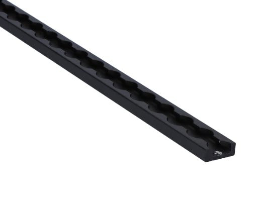 Binario di linea, angolare, in alluminio con foro, binario di ancoraggio, lunghezza 1 m, nero o argento