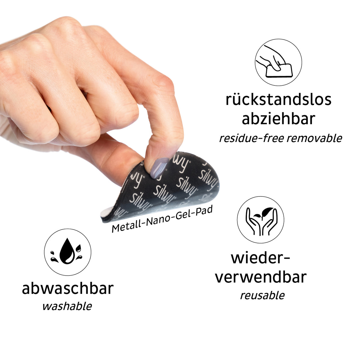 Silwy crochet magnétique THE ONE incl. pad BLACK