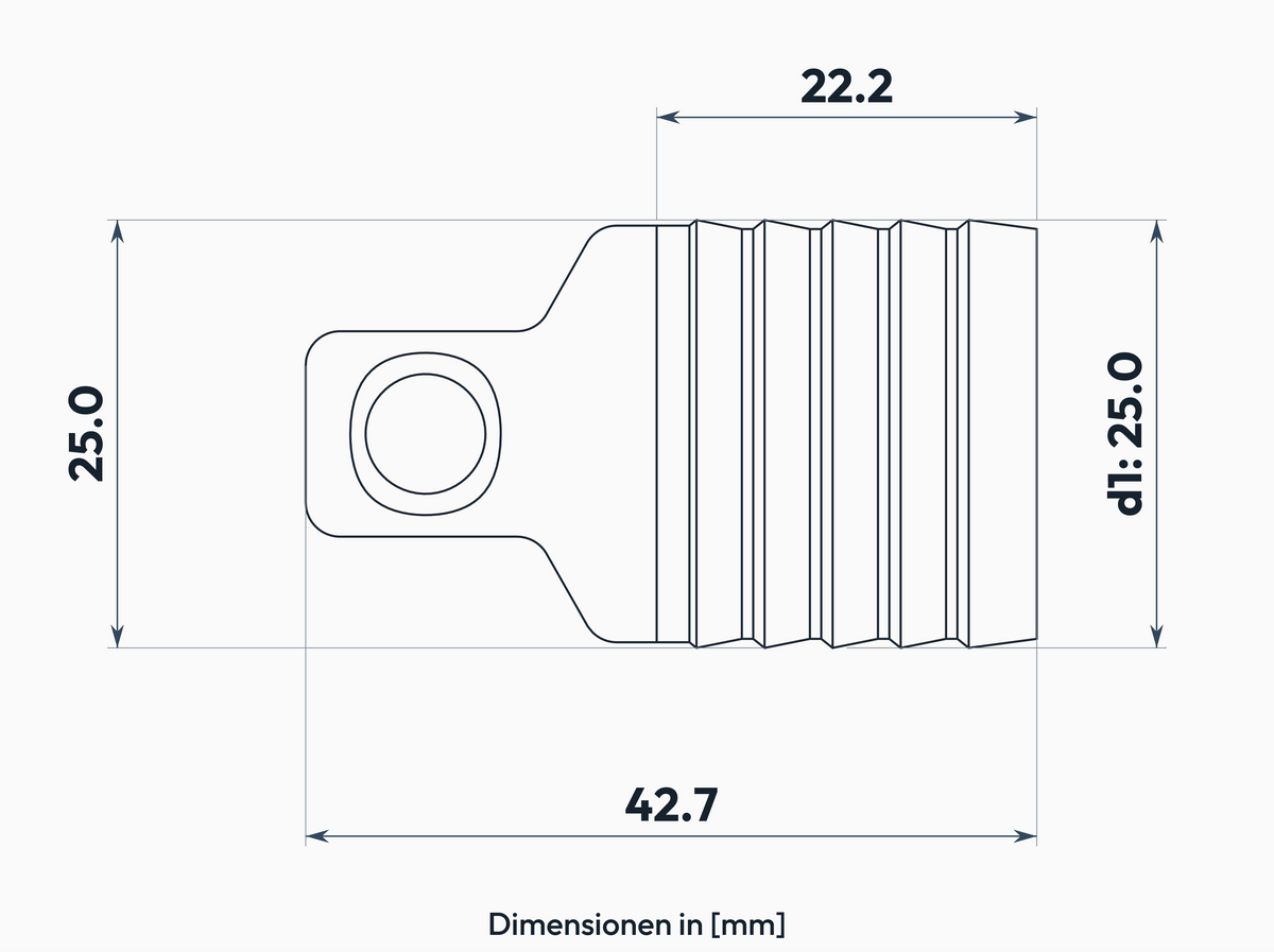 Verschlussstopfen 25.0 mm – Masszeichnung