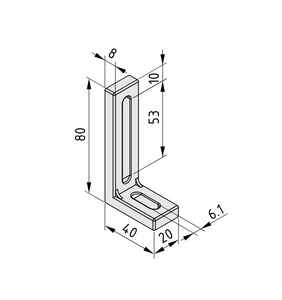 Befestigungswinkel 80x40 für Aluprofile, schwarz