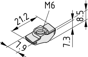 Automatik-Nutenstein V 8 St M6, rostfrei