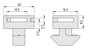 Universalhalter für z.B. Kabelbinder, 40x40 oder 40x80 Profile