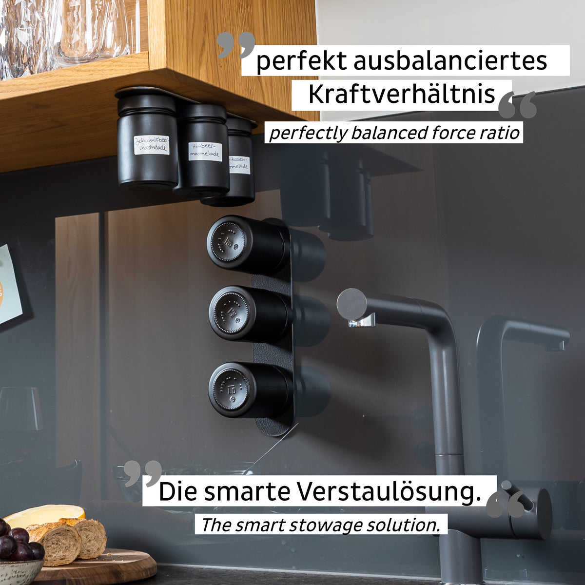 Silwy Feinkost-Magnetgläser ALL BLACK 192 ml