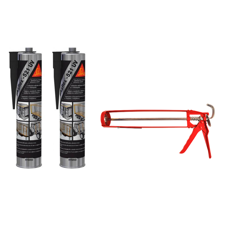 2x Sikaflex 521UV, der Allrounder für Werkstatt und Camperbau inkl. Kartuschenpresse
