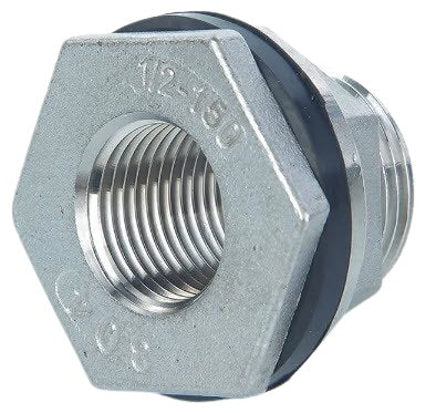 Passage de réservoir avec filetage 1/2 et joints, 304 Inox