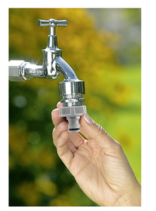 Hahnverbinder Gardena 21 mm G 1/2 Zoll, passt an die meisten Wasserhähne in Europa