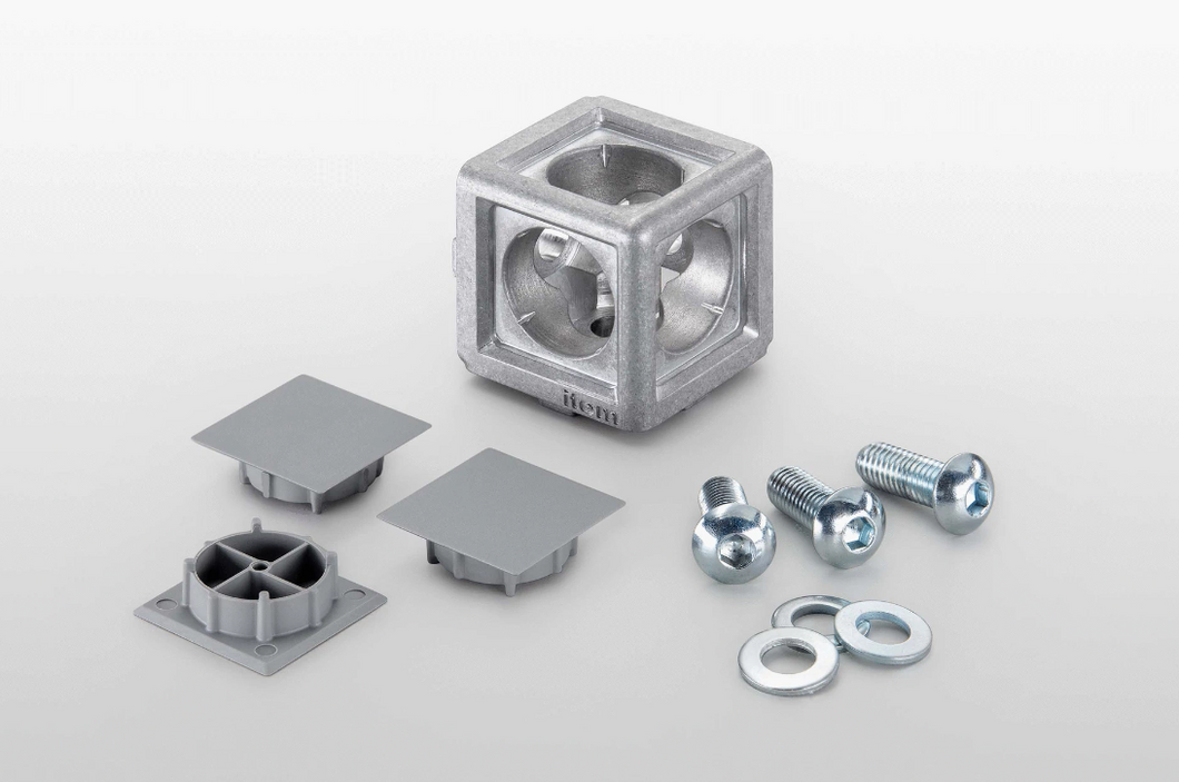 Item Würfel-Verbindungssatz 8, 3D mit Abdeckungen und Schrauben
