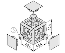 Laden Sie das Bild in den Galerie-Viewer, Item Würfel-Verbindungssatz 8, 3D mit Abdeckungen und Schrauben