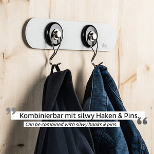 Silwy Metall-Leiste 25 cm WHITE für Magnetgläser