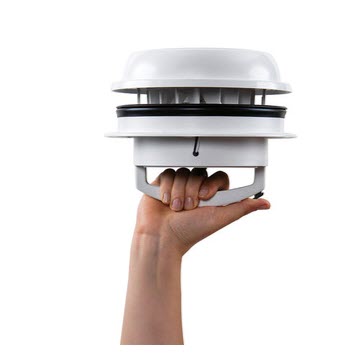 MaxxFan Dome Plus 12V Ventilateur de toit - BLANC Ventilateur de toit avec éclairage LED