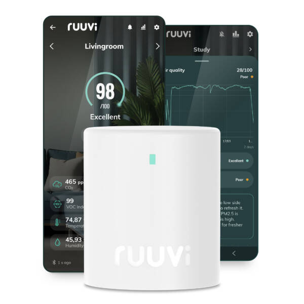 Ruuvi Station App mit Luftqualitäts-Score