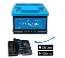 Laden Sie das Bild in den Galerie-Viewer, Supervolt POLAR LiFePO4 100Ah (105Ah) 12.8V Lithium Batterie mit Bluetooth &amp; Heizung