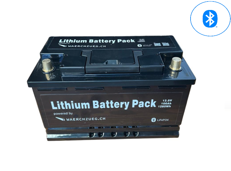 Batteria al litio LiFePo4 da 105Ah con riscaldatore, Bluetooth e BMS inclusi.