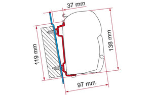 Universalhalterung, auch geeignet für Kunststoffdächer Renault Master für Fiamma Markise, Ford Transit