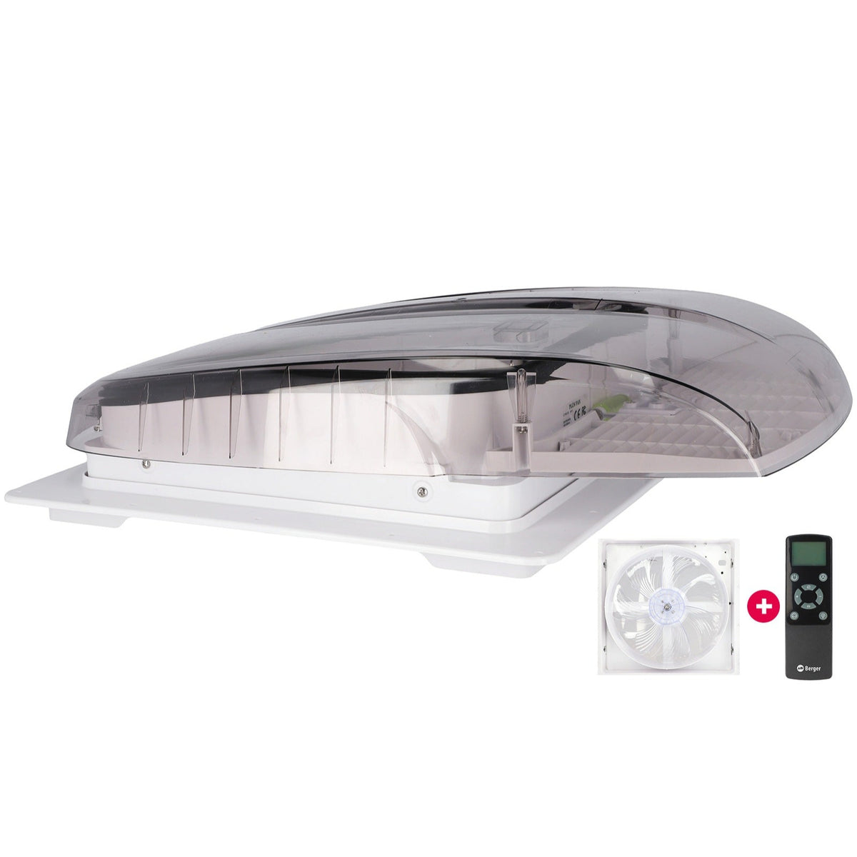 Lanterneau Berger Plus Fan avec système de ventilation 12 V 40 x 40 cm, 2 couleurs