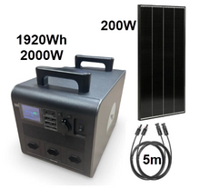 Laden Sie das Bild in den Galerie-Viewer, Schrebergarten / Autarke Energie mit 1920Wh Speicher, 2000W Inverter 230V und 200W Solar