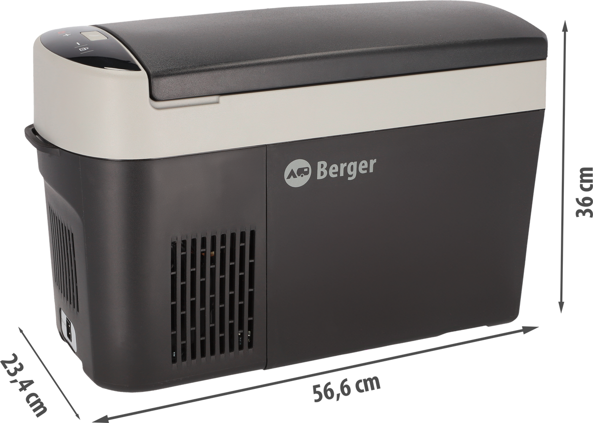 Aussenmasse der Berger PCX15: 23,4 x 36 x 56,5 cm