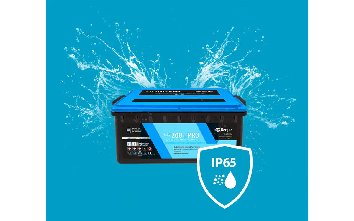 Berger LiFePO4 Lithium Untersitz-Batterie Pro 200Ah 12V mit Bluetooth & Heizung