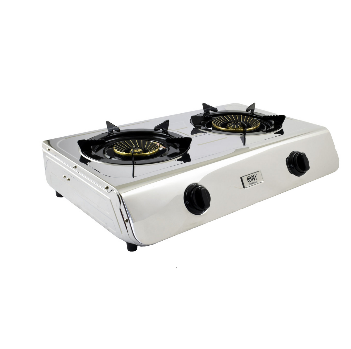 Fornello a gas in acciaio inox a 2 fuochi da campeggio 7,6KW con fornello a propano a fiamma turbo (nj-60)