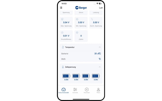 Berger LiFePO4 Lithium Untersitz Batterie Pro 300 Ah 12 V mit Bluetooth & Heizung