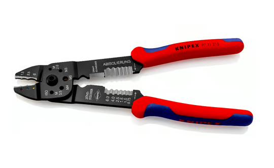 KNIPEX original Crimpzange für isolierte Kabelschuhe, zum abisolieren und schneiden