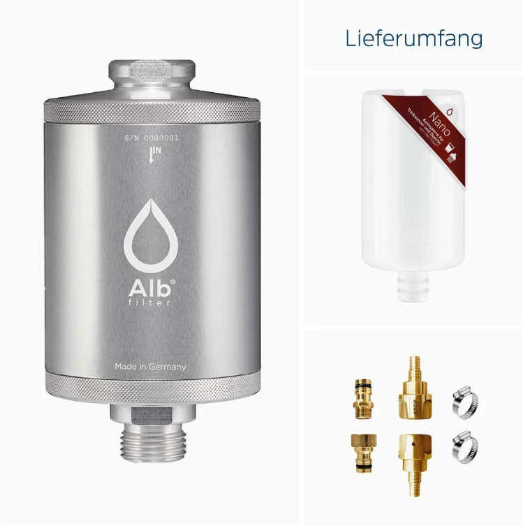 Alb Filter® TRAVEL Nano Edelstahl Trinkwasserfilter - Keimsperre für den Festeinbau