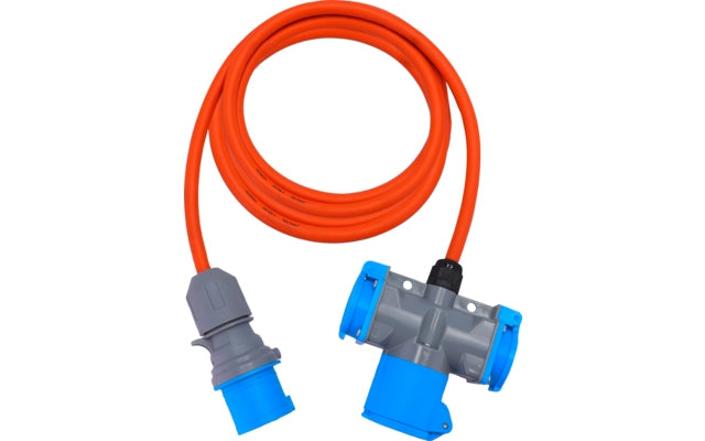 Berger Ultimate CEE-Verlängerung mit 3-fach Verteiler 1,5 m Orange