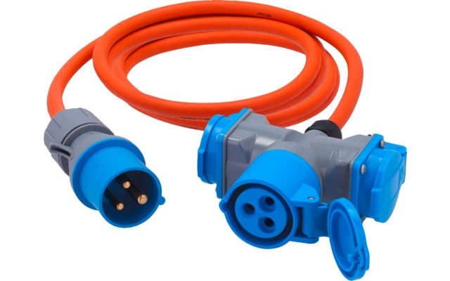 Berger Ultimate CEE-Verlängerung mit 3-fach Verteiler 1,5 m Orange