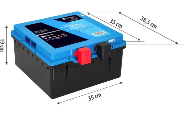 Berger LiFePO4 Lithium Untersitz Batterie Pro 300 Ah 12 V mit Bluetooth & Heizung