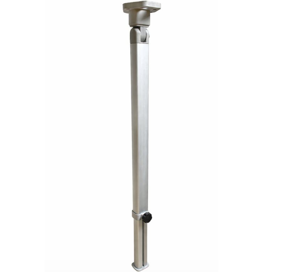 Pied de table rabattable argent - hauteur 555 - 765 mm - articulation en haut