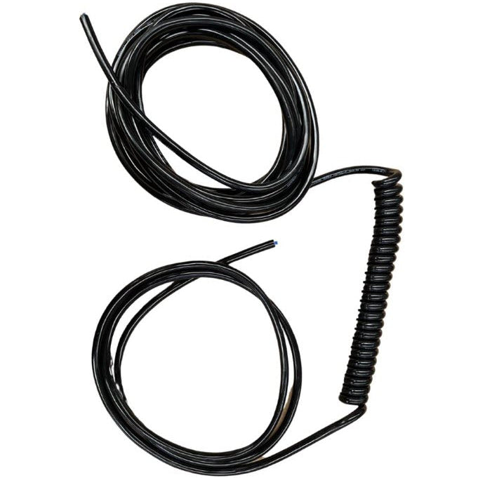 Cavo a spirale 8m 2x 2,5mm2 con ricciolo per sistema solare su T5 / T6 California, PUR, nero