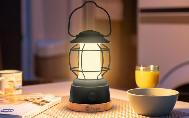 Berger Hopuni Pro LED Campinglaterne mit Powerbank- und Dimmfunktion matt schwarz