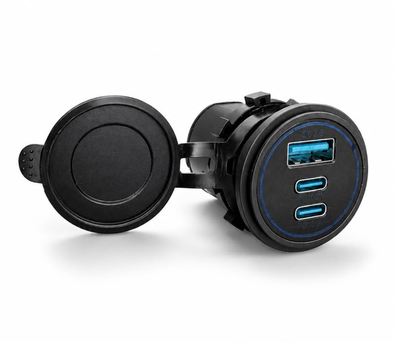 12V USB, 1x USB-A, 2x USB-C Total 66W