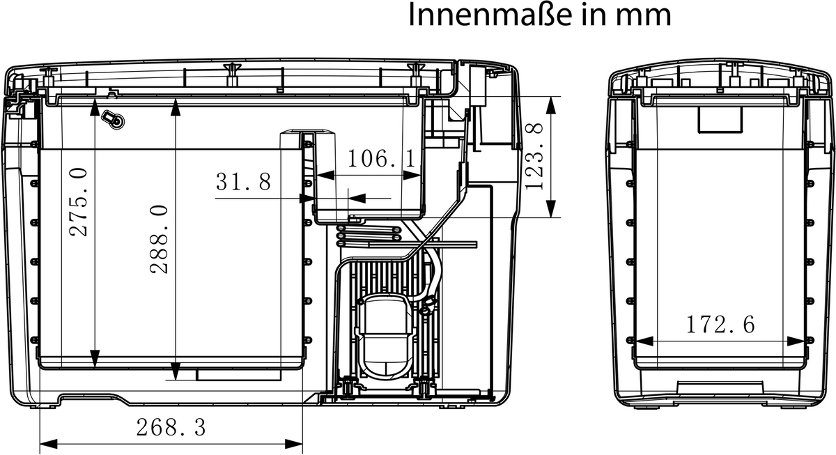 Innenmasse der Berger PCX15 in mm