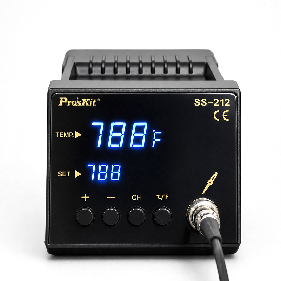 Bedienfeld der Pro'sKit SS-212B mit LED-Doppeldisplay und vier Tasten