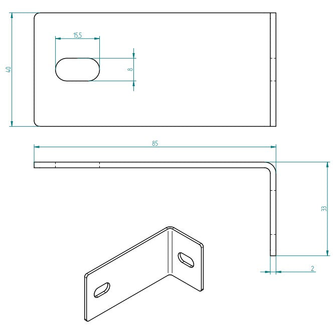 Equerre inoxydable pour la fixation de profilés en aluminium sur divers toits.