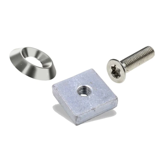 Schraube, Nutenstein, Cuvette für T5 / T6 Transporter Blech mit C-Schienen