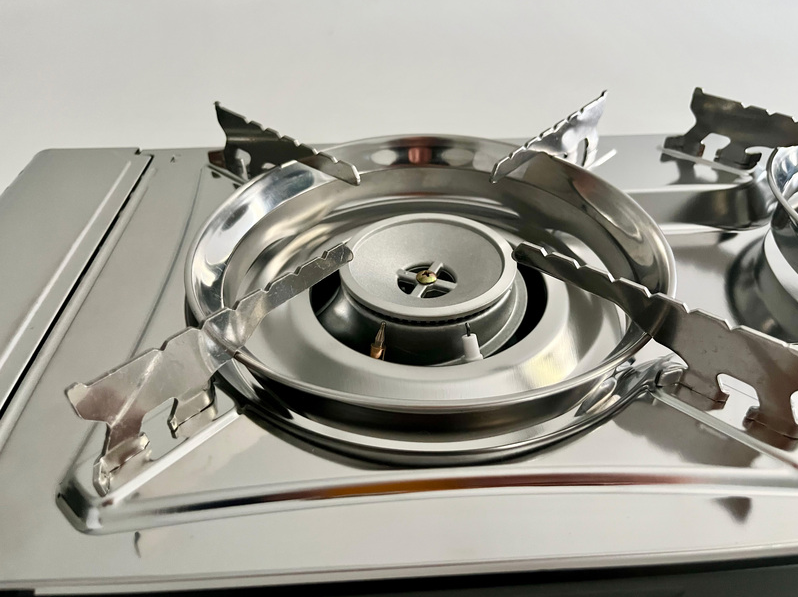 Gourmet Cucina a cartuccia a gas doppia con pilota di sicurezza - Cucina a 2 fuochi Con pilota di sicurezza e accensione piezoelettrica