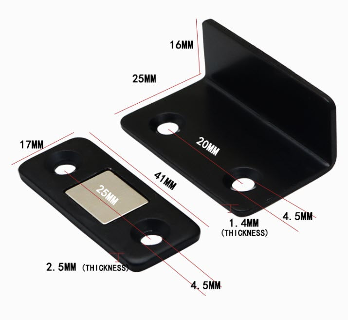 Magnet Schnapper / Türverschluss, schwarz oder silber
