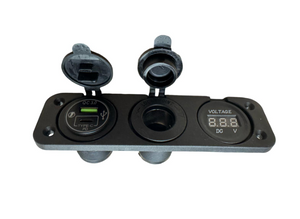 DC 12V USB-A / USB-C Port, mit Zigarettenbuchse und Batterievoltanzeige