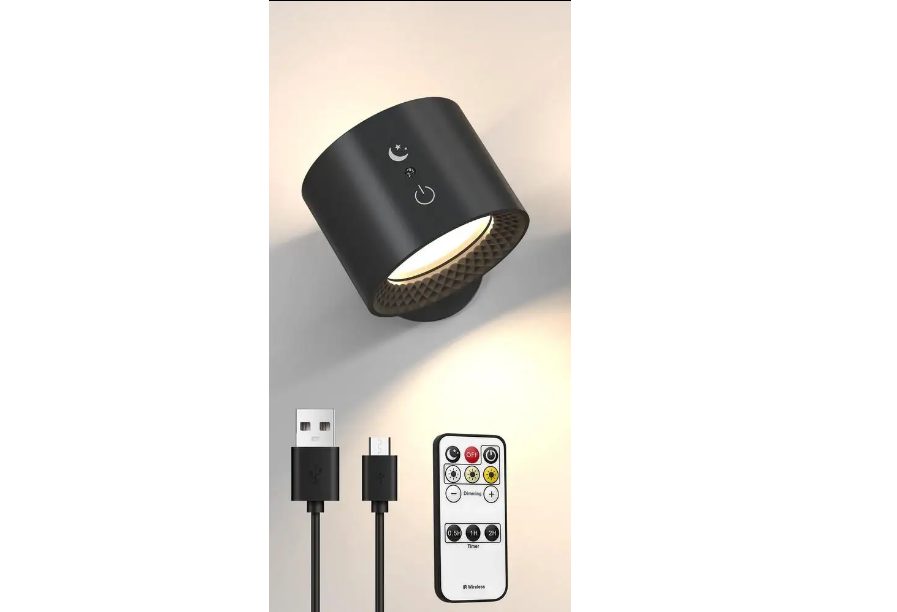 LED spotlight dimmable with rechargeable battery and night function, 3 different white, USB-C