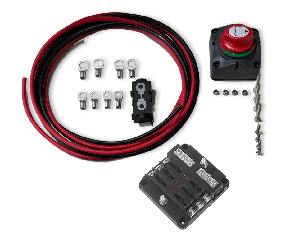 Connect-me Kit mit Sicherung und 2m Kabel, inkl. Sicherungshalter und Hauptschalter, 6-Pol Sicherungshalter