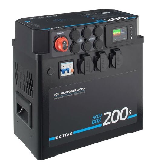 ECTIVE AccuBox 200S oder 300S LiFePO4 Powerstation 3000W 2560Wh oder 3840Wh